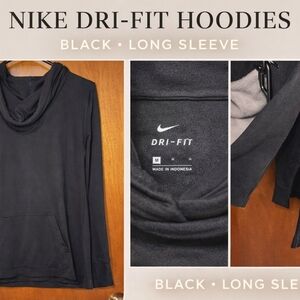 Womens Dri-fit Black Nike hooded long sleeve shirt
